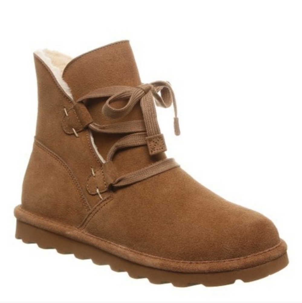 Bearpaw Zora Suede Booties Hickory Brown